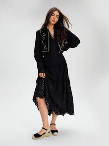 Styleloop 女士时尚圆头黑色后带舒适透气休闲黄麻绳厚底坡跟渔夫鞋，户外度假旅行 - 黑色 - 查看 9