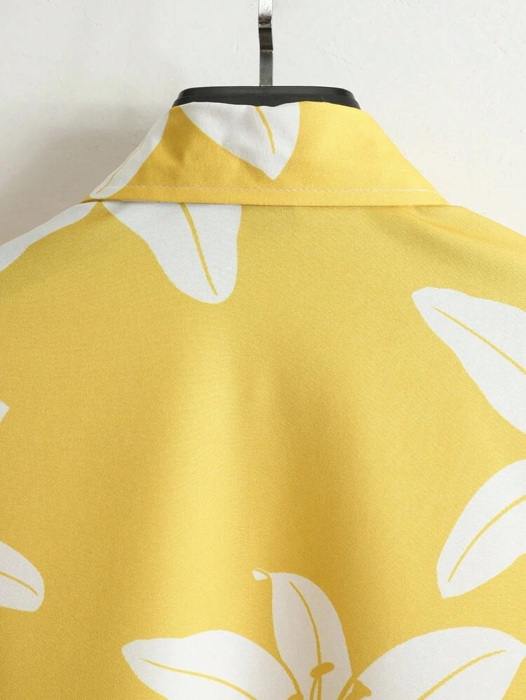 Alderstead Men's Casual Simple Style Short Sleeve Shirt, Suitable For Summer - Yellow - View 3
