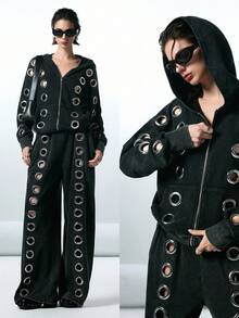 LYSMO Hanorac cu mânecă lungă și glugă pentru femei