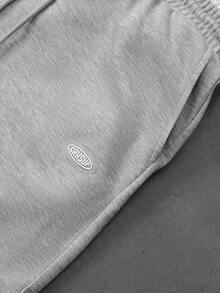 PAVTROS Men's Letter Print Drawstring Hooded Sweatshirt And Sweatpants Casual Suit Men 2 Pieces Set Hoodie Set Men Sweatsuit Set Hoodie And Pants 2 Pieces Set Men Street, Fall Clothes - Grey - View 7