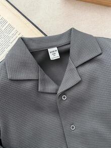 Blossori 男童法式优雅前扣长袖衬衫和裤子套装 - 藍色 - 查看 6