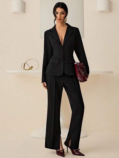 Bluhae 女士2025新款经典简约西装套装