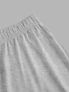 SHEIN PETITE 3 条装 合身腰部松紧带 弹力腰部喇叭裤套装 紧身女式长裤 - 彩色 - 查看 5