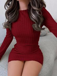 Jemour 夏季沙滩度假浅黄色纹理连衣裙派对连衣裙校季连衣裙节日连衣裙生日连衣裙夜间外出连衣裙 - 紅色 - 查看 3