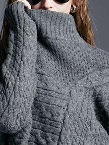 MYSTAURA Women's Casual Solid Color Stand Collar Sweater, Autumn/Winter