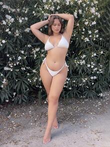 Nezia Cruz Summer Beach Women's Halter Neck Knot Side Fashion Bikini Set