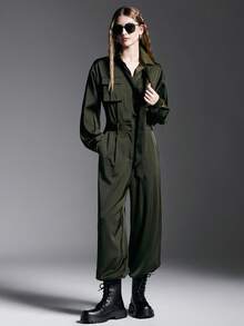 MYSTAURA Stylish Solid Color Jumpsuit For Women