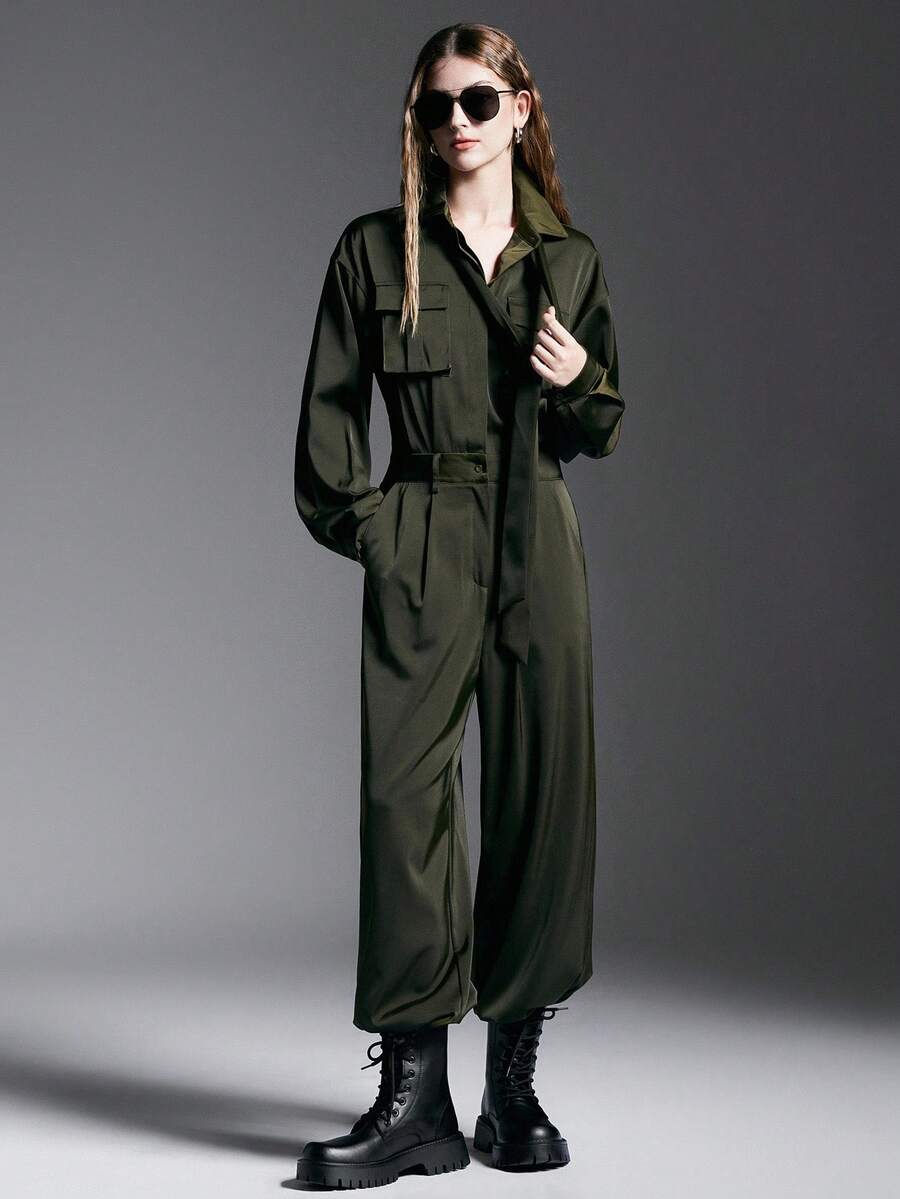 MYSTAURA Stylish Solid Color Jumpsuit For Women