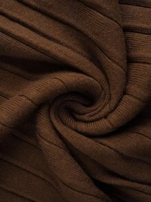 Elenzga Damen Große Größen Einfarbiges V-Ausschnitt Langarm Taille Knopf Design Figurbetontes elegantes Strickkleid, Herbst/Winter