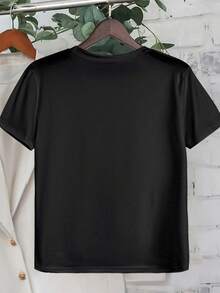 EMERY ROSE 大码女式夏季上衣波西米亚风民间艺术鸟花印花图案短袖休闲圆领 T 恤 - 黑色 - 查看 2