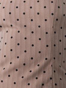 MISSGUIDED Áo nịt ngực không dây chấm bi sọc caro phong cách corset mặc dự tiệc tối thời trang mùa hè thường ngày - Màu be - Xem 4