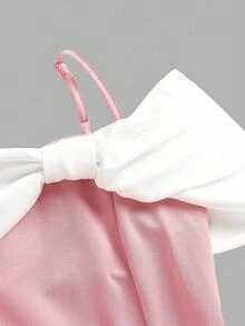 Girlism 少女派对装，纯色无袖荷叶边蕾丝边修身连衣裙长款晚礼服，优雅派对、约会、重要家庭聚会/适合各种场合，返校/校园风格 - 粉色 - 查看 5