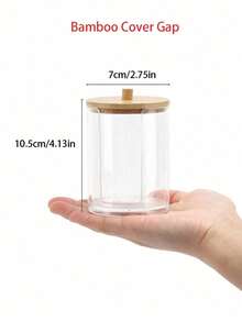 Cleaning Swab Storage Box Transparent Acrylic Material, Suitable For Dresser Storage, Bathroom Storage, Desk Storage, Etc - transparent white - View 5