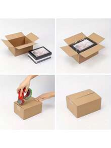 10 scatole con coperchi, scatole da spedizione in cartone ondulato marrone per confezioni regalo, imballaggio fai-da-te per Natale, Ognissanti e altre festività - Multicolore - Visualizzare 6