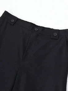 1pc Teen Boy's Pleated Front Loose Wide Leg Pants - Black - View 5
