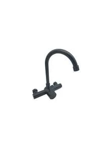 1pc Easy-Install Wall-Mounted Kitchen Faucet - Single Handle, Hot & Cold Water, Rotatable Long Spout For Sink, Bathroom, Laundry Room & Balcony Mop Bucket - (Chrome, Black,Selectable)