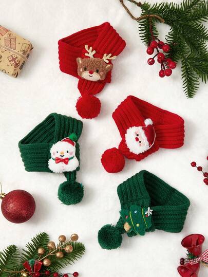 PETSIN Christmas Pet Scarf Holiday Pet Costume Accessories Winter Warmth Preservation