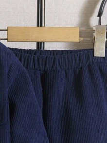 Genkimix Kids Conjunto de 2 peças de roupa para meninos, casaco cardigan forrado de lã combinado com calças de cintura elástica, adequado para eventos formais, escola, feriados, uso diário