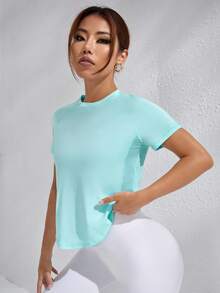 Powerista 纯色插肩袖运动T恤女式健身房衬衫 - 綠色 - 查看 7