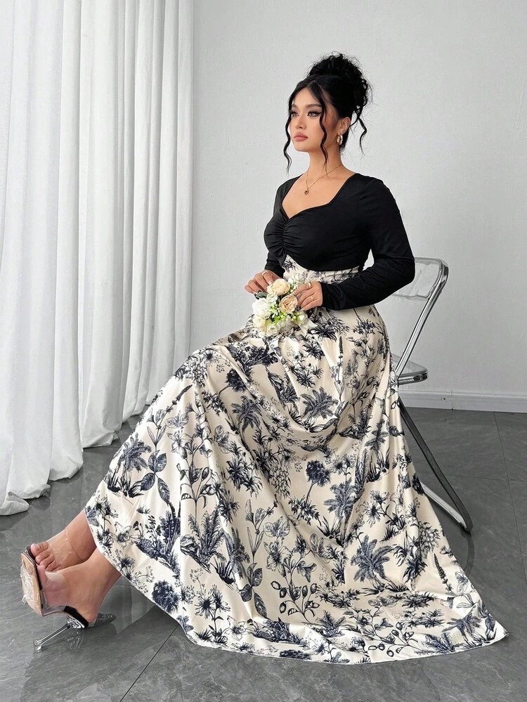 Elenzga Vestido vintage con estampado floral en relieve, de lujo y ligero, con copa de sujetador negro, para mujeres de talla grande. Adecuado para volver al colegio, graduación, San Valentín, festival de música, Día de la Madre, Halloween, Acción de Gracias, Pascua, Día Nacional, gala, cita, temporada de bodas, excursión al aire libre - Blanco y Negro - Añade 4