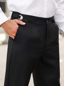 Manfinity Mode Calças Ajustáveis Masculinas, Confortáveis, Elegantes e na Moda, com Fivela Ajustável Sofisticada no Lado, Adequadas para Trajes Formais Masculinos, Calças de Terno, Ótimo Presente para Marido ou Namorado