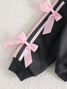 SHEIN 2pcs/Set Young Girls Cute Versatile Gray Bow Collar Sweatshirt Set, Autumn/Winter Teen Girls Clothes Set Kids Two Piece Sets Girls 2 Piece Set Autumn Winter Girl Set Sweatshirt Set For Girl Winter Young Girls Sets Sweatshirt Straight Pants Suit Tween Girl Teen Girl Clothes Teen Girls Sets Zipper Girl S Spring And Autumn Suit Girls Autumn Winter Casual Two Piece Set Girls Quarter Zip Sweatshirt And Pants Set With Pink Bow Details Toddler Kids Matching Outfit Girls Spring And Autumn Suit - Grey - View 2