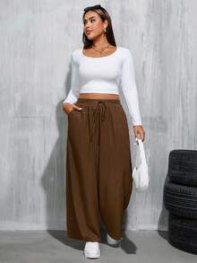 Auralis Plus-Size Women's Casual Pants, Wide-Leg Pants, 3 Pieces Women's Casual Wear, Summer Vacation Wear,Vacation Outfits Woman Summer