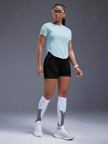 Powerista 纯色插肩袖运动T恤女式健身房衬衫 - 綠色 - 查看 5