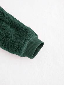 Cozy Pixies Baby Boy Cartoon Rabbit Ear Hooded Thickened Jumpsuit Baby Winter Jumpsuit Warm Jumpsuit For Baby Baby Fleece Jumpsuit Green Baby Boy Jumpsuit Baby Coat Jumpsuit - Dark Green - View 6