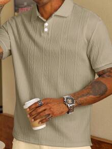 Manfinity Homme Camicia polo casual estiva a maniche corte e vestibilità ampia per uomo taglia comoda