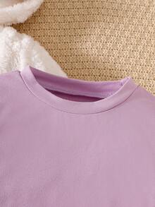 SHEIN 3 件套女婴毛绒连帽夹克 + 毛绒运动衫 + 毛绒运动裤休闲保暖服装，秋冬 - 彩色 - 查看 8