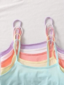 SHEIN Set de 5 sujetadores tipo camiseta cómodos y amigables con la piel para niñas preadolescentes - Multicolor - Ver 3