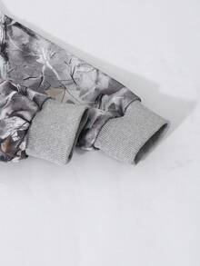 2pcs/Set Tween Girls Letter Print Hoodie Sweatshirt + Green Cargo Pants Casual Street Style Outfit, Autumn/Winter - Light Grey - View 6