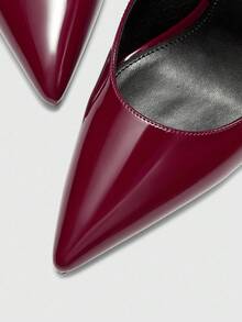 CUCCOO BIZCHIC Nouveaux talons hauts à bout pointu polyvalents pour femmes - Rouge foncé - Voir 7