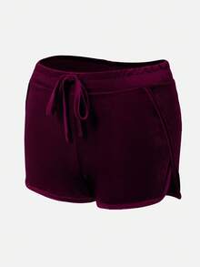 3 件套女式天鹅绒闪亮休闲休闲短裤，舒适复古风格家居服，适合冬季、秋季服装 - 彩色 - 查看 9