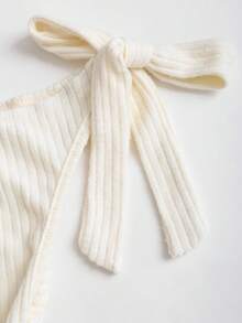 SHEIN Tall 优雅法式束腰不对称肩部 A 字性感女式迷你连衣裙 - 杏色 - 查看 5