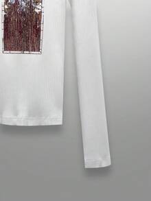 NEON BLANC 男士街头时尚针织圆领字母图案长袖T恤，秋季款 - 白色 - 查看 6