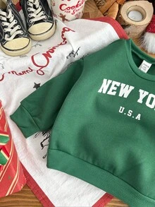 Sudadera unisex de cuello redondo con forro polar grueso, de estilo deportivo casual, verde, elegante y versátil, adecuada para primavera, otoño e invierno, y también para Navidad