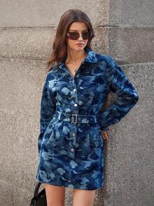 Selenza Mature & Elegant Casual Women Denim Dress