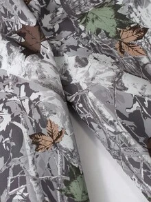 Sparklyn 少女秋叶印花休闲针织裤，美式秋冬印花设计宽松阔腿裤，修身优雅休闲裤 - 彩色 - 查看 5