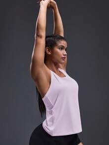 Powerista Top tank deportivo unicolor de espalda nadadora - Lila Púrpura - Ver 5