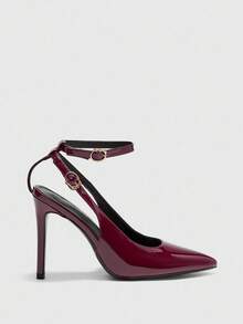 CUCCOO BIZCHIC Nouveaux talons hauts à bout pointu polyvalents pour femmes - Rouge foncé - Voir 2
