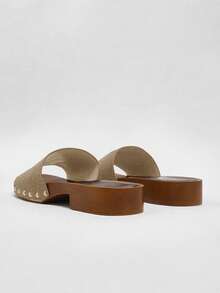 Solezae Women Comfortable, One Band Wedge Sandals - Beige - View 4