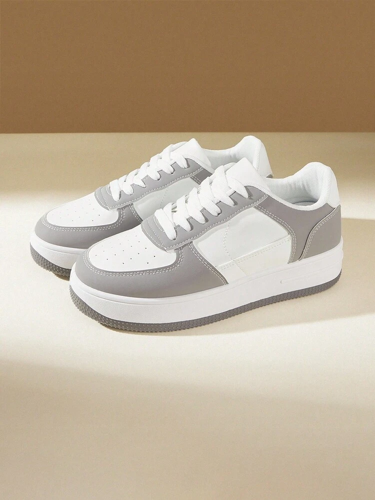 CUCCOO EASI Women's Fashionable Lace-Up Thick Sole Casual Shoes, Waterproof Platform Sneakers, Versatile For Spring And Autumn