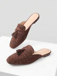 MOTF CÓMODAS BAILARINAS MINIMALISTAS DE PUNTERA REDONDA PARA MUJER EN COLOR ALBARICOQUE - Café integral - Ver 9