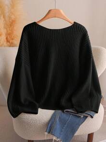 CosyJoli Plus Size Casual Romantic Minimalist Versatile Collegiate Style Bowknot Loose Knit Cardigan Sweater, Yellow, Autumn/Winter