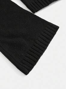 Girlism كنزة صوفية صوفية قصيرة للفتيات المراهقات بأكمام واسعة منسدلة وياقة مكشوفة الكتفين، بلوزة صوفية أنيقة للارتداء في فصلي الخريف والشتاء، مناسبة للحفلات