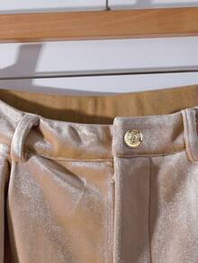 GlowEve Women's High Waist Pleated Wide Leg Loose Thermal Lined Elegant Pants - Khaki - View 3