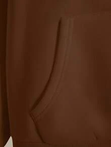 INAWLY Áo khoác nỉ nữ dáng suông, khóa kéo, màu trơn, tay dài, thích hợp cho các buổi đi chơi, giáo viên, mùa tựu trường, lễ tốt nghiệp, mặc hàng ngày, mùa thu. - màu nâu - Xem 3