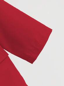 SHEIN Conjunto de moda elegante para niña bebé de 3 piezas en rojo y negro, chaqueta de traje con solapa de manga larga, chaleco negro y shorts ajustados, atuendo para fiesta, uso diario y viajes de otoño - Rojo - Ver 5
